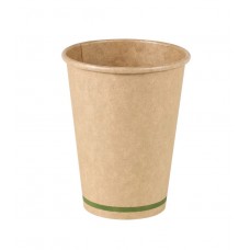 Pahare kraft natur, carton fara plastic, waterbased, 360ml/12oz, Ø 90 mm, set 50 buc